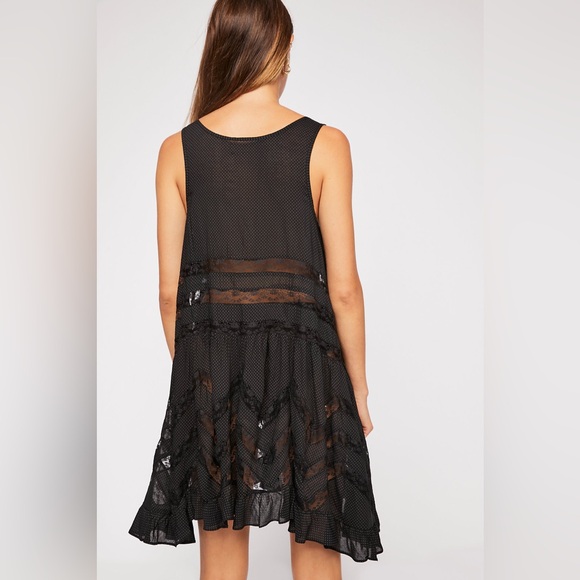**SOLD** Free People Voile and Lace Trapeze Slip in all black - S - Picture 4 of 17